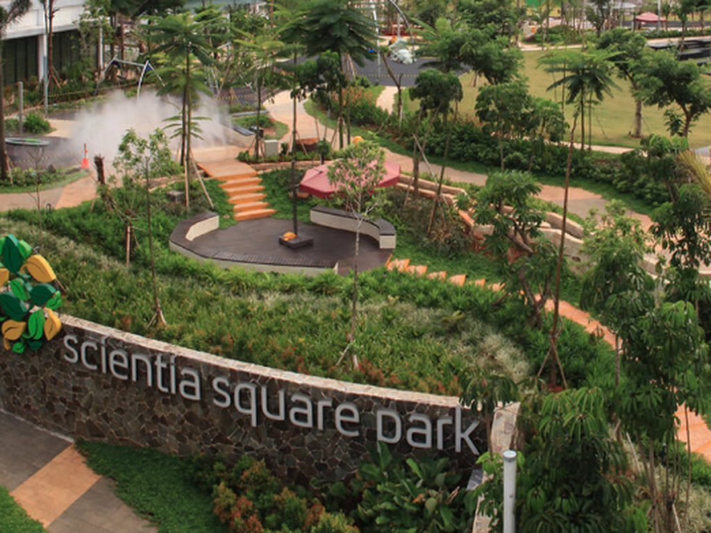 Scientia Square Park SciPa Gading Serpong taman modern dengan konsep edukasi dan area bermain anak