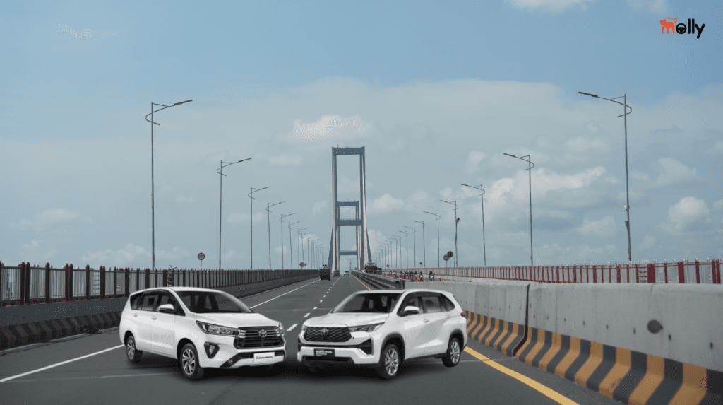 Unit Sewa Mobil Surabaya Innova Zenix di Depan Jembatan Suramadu
