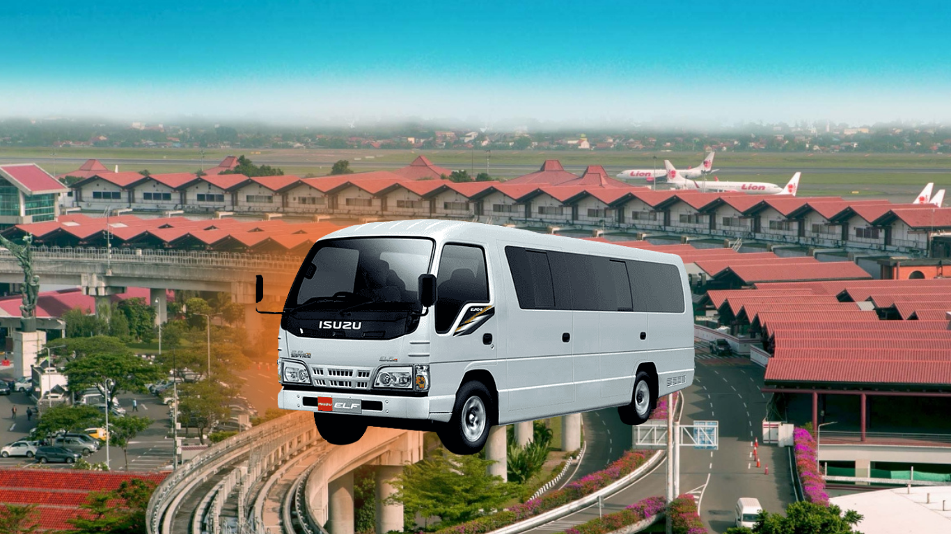 Rental ELF Tangerang Isuzu Giga Gress 2026 drop Bandara Soetta VVIP Molly Rental Mobil BSD City.